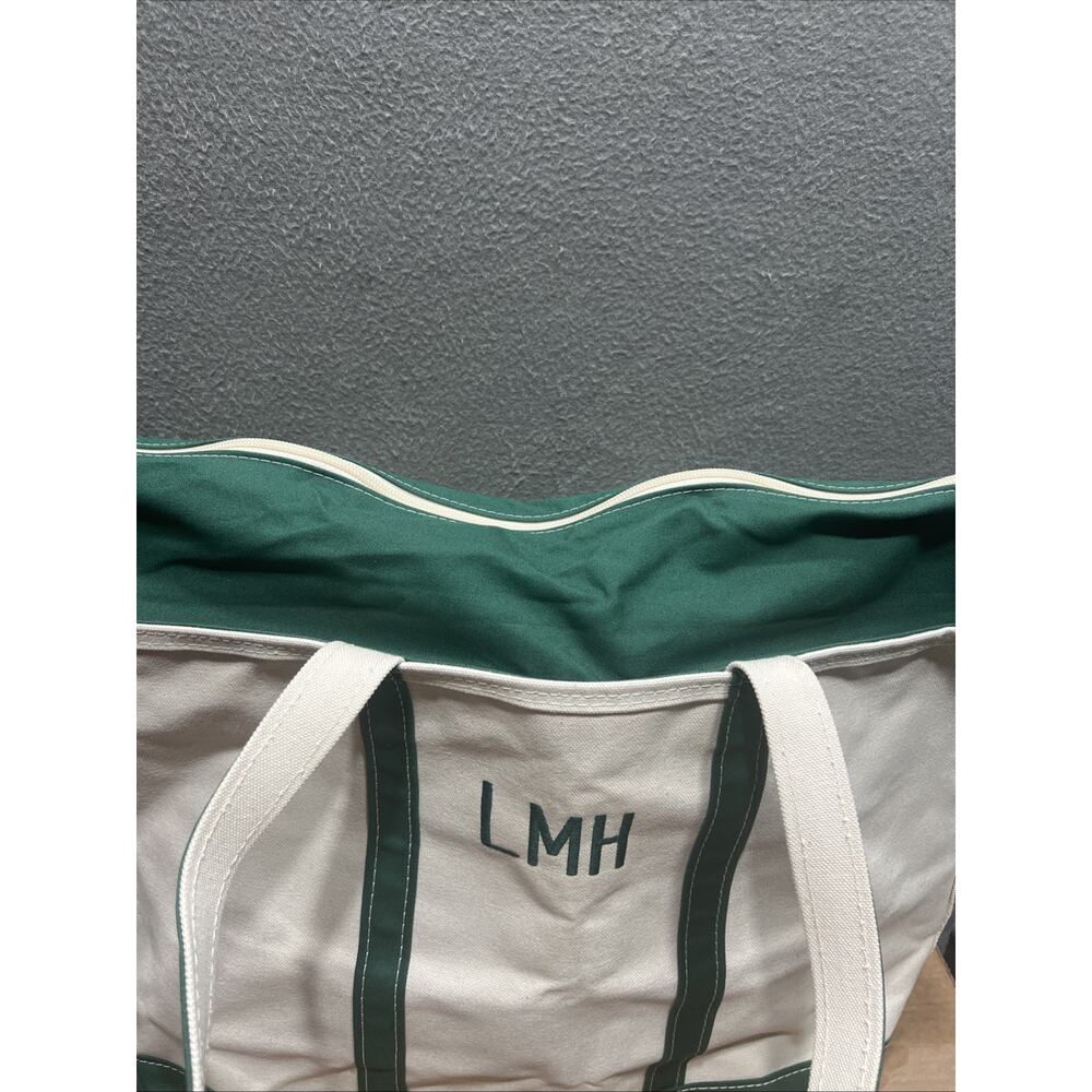 Vintage L.L. Bean Boat & Tote Canvas Bag XL Green White Made In USA NWOT - Picture 9 of 12
